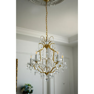 Cevinyra Postmodern Luxe Laiton Cristal Parchemins Lustre