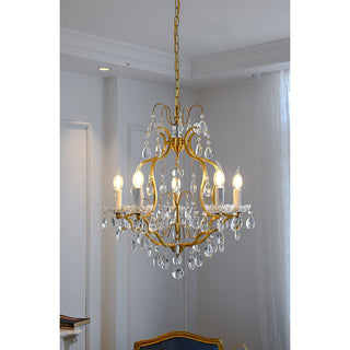 Cevinyra Postmodern Luxe Laiton Cristal Parchemins Lustre