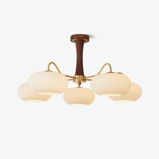 Candy Lustre Kaki en Laiton, Bois et Verre