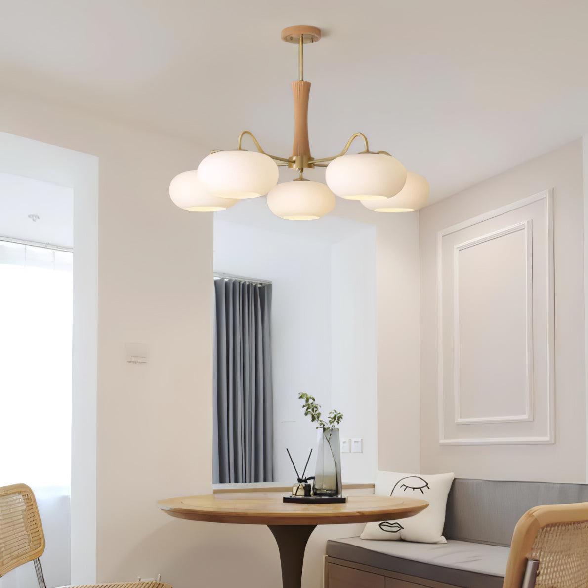 Valielle Lustre en Laiton et Bois Kaki