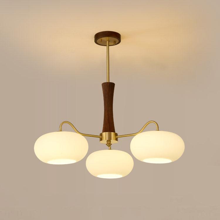 Valielle Lustre en Laiton et Bois Kaki