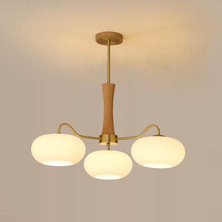 Valielle Lustre en Laiton et Bois Kaki
