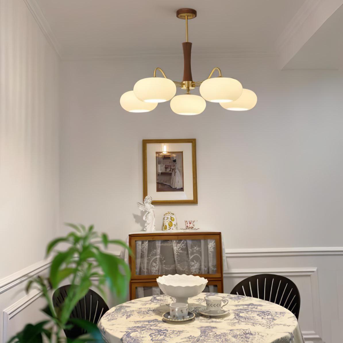 Valielle Lustre en Laiton et Bois Kaki