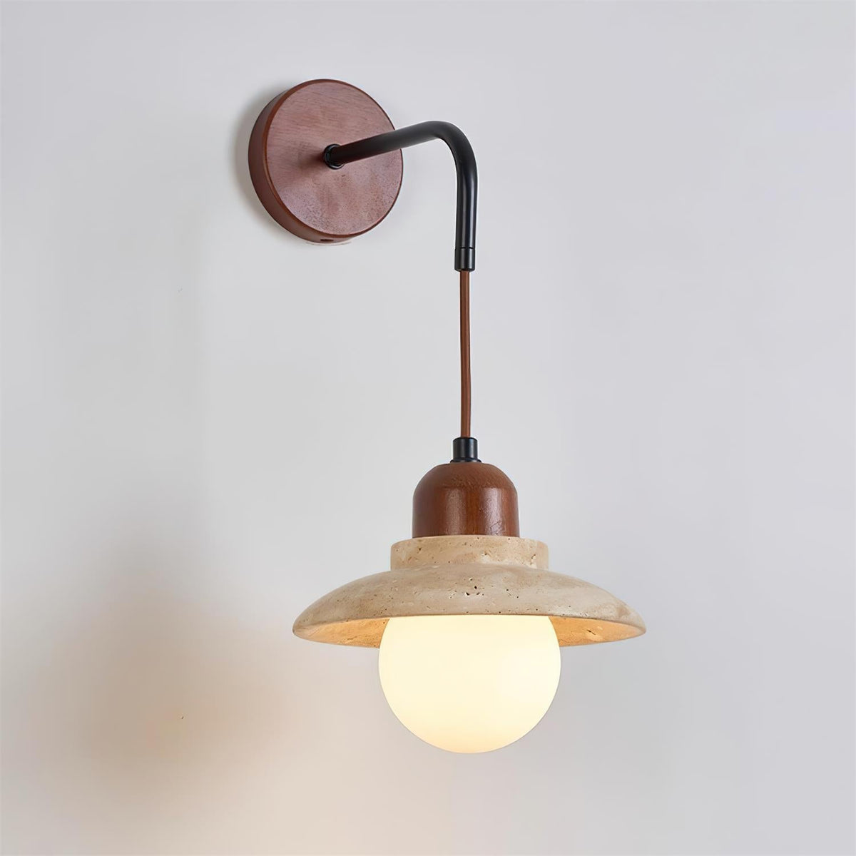 Ritta Sculptural Travertine Wall Lamp - Neutralighting