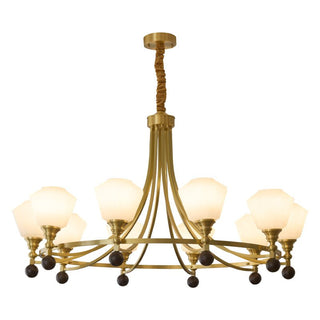 Nyraeyra Lustre Nordique Haut de Gamme en Laiton et Bois