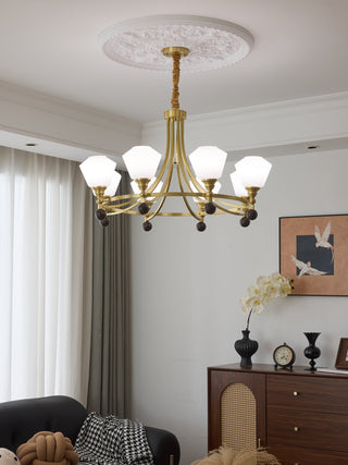 Nyraeyra Lustre Nordique Haut de Gamme en Laiton et Bois