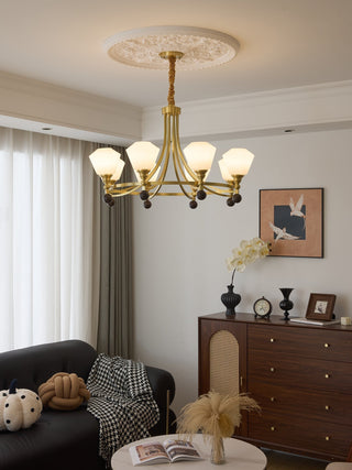 Nyraeyra Lustre Nordique Haut de Gamme en Laiton et Bois