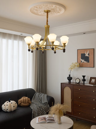 Nyraeyra Lustre Nordique Haut de Gamme en Laiton et Bois
