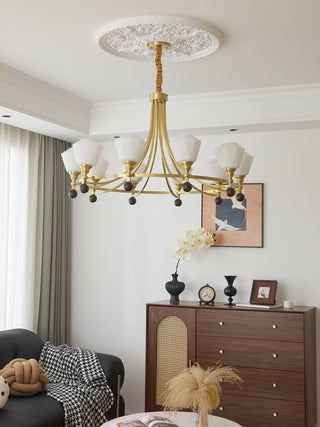 Nyraeyra Lustre Nordique Haut de Gamme en Laiton et Bois