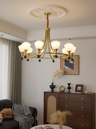Nyraeyra Lustre Nordique Haut de Gamme en Laiton et Bois