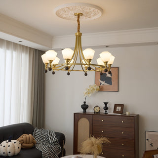 Nyraeyra Lustre Nordique Haut de Gamme en Laiton et Bois