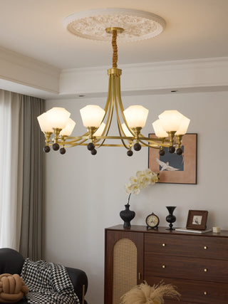 Nyraeyra Lustre Nordique Haut de Gamme en Laiton et Bois