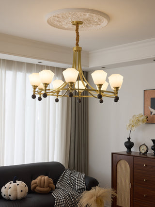 Nyraeyra Lustre Nordique Haut de Gamme en Laiton et Bois