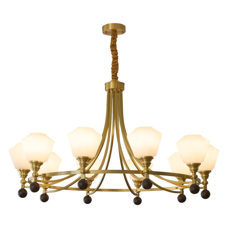 Elveya Lustre Nordique Haut de Gamme en Laiton et Bois