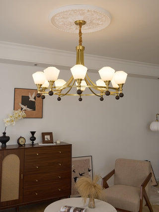 Nyraeyra Lustre Nordique Haut de Gamme en Laiton et Bois