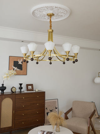 Nyraeyra Lustre Nordique Haut de Gamme en Laiton et Bois