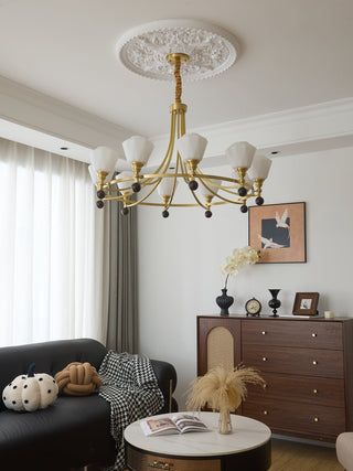 Nyraeyra Lustre Nordique Haut de Gamme en Laiton et Bois