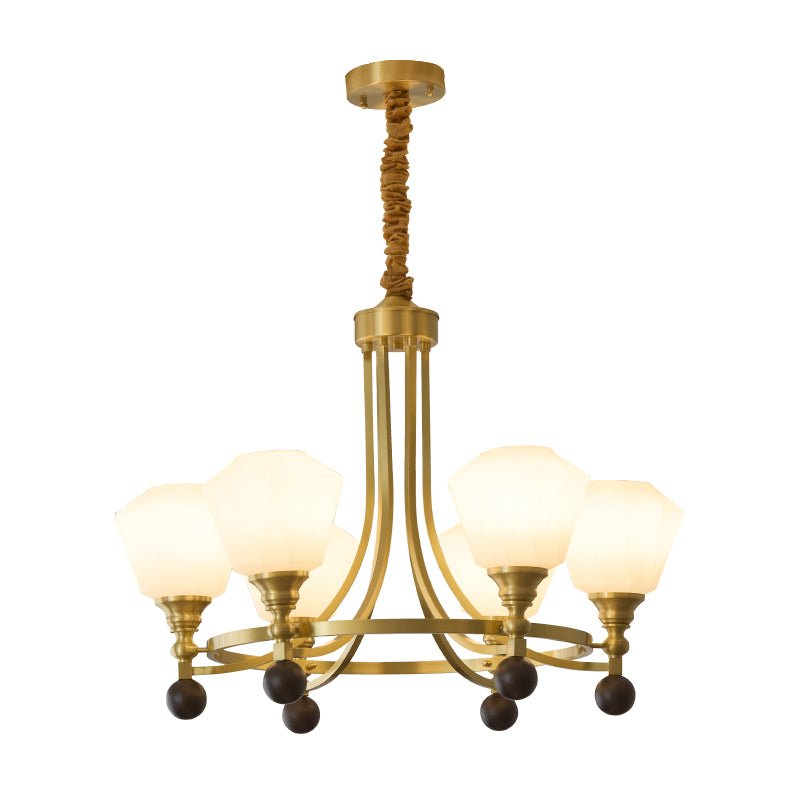 Elveya Lustre Nordique Haut de Gamme en Laiton et Bois