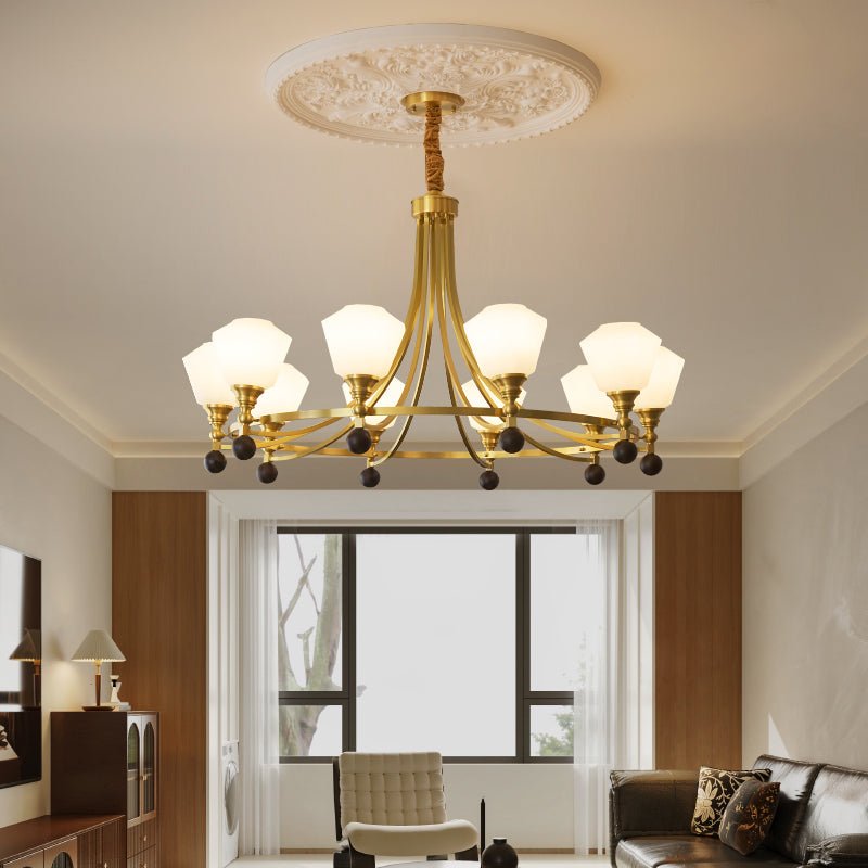 Elveya Lustre Nordique Haut de Gamme en Laiton et Bois
