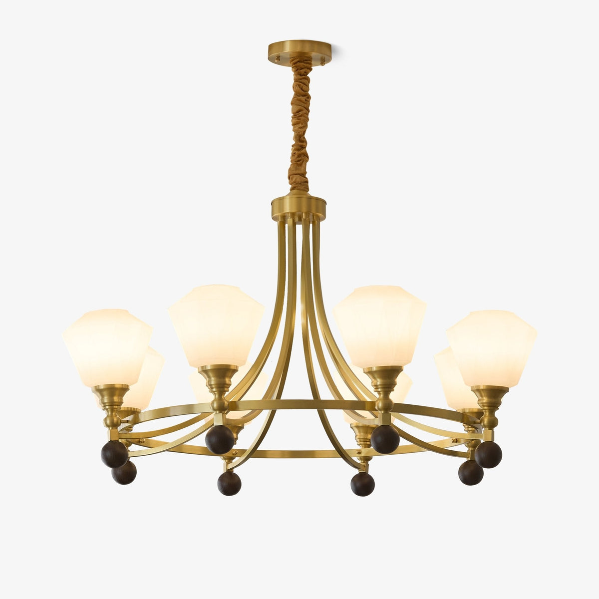 Elveya Lustre Nordique Haut de Gamme en Laiton et Bois