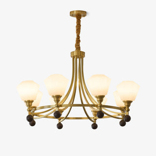 Nyraeyra Lustre Nordique Haut de Gamme en Laiton et Bois