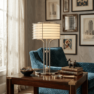 Bravon Linear Cage Table Lamp-Neutral Decor
