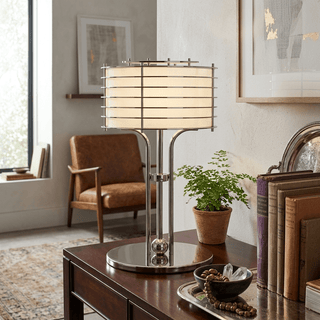 Bravon Linear Cage Table Lamp-Neutral Decor
