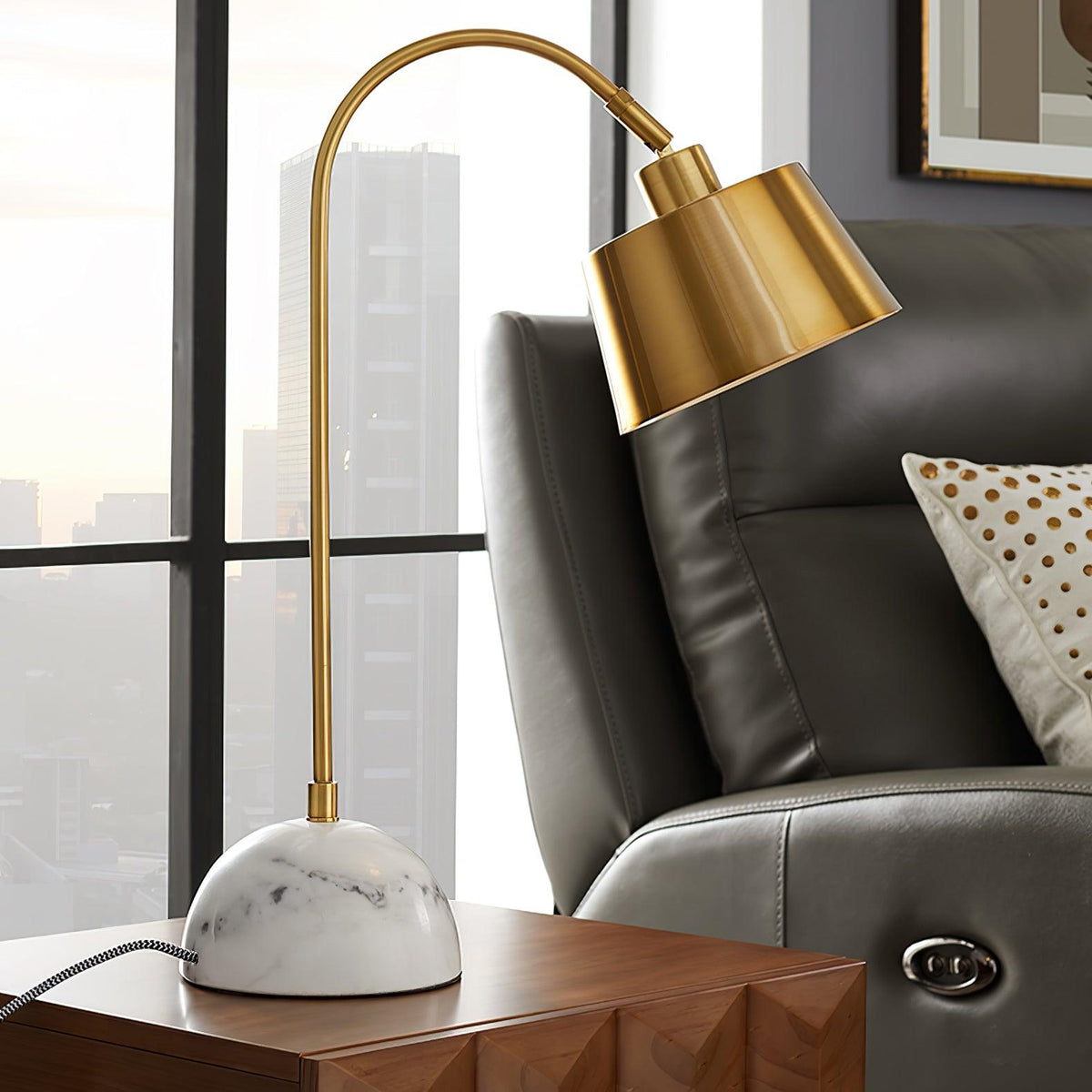 Caleo Lampe de Bureau Élégante en Marbre