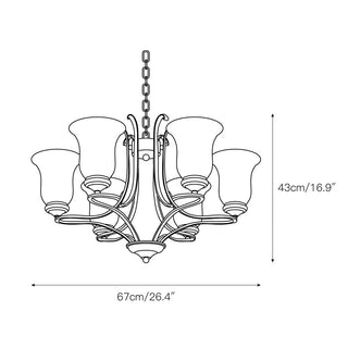 Ethos Prime Élégance Laiton Métal Verre Lustre