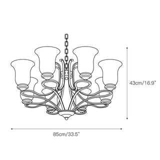 Ethos Prime Élégance Laiton Métal Verre Lustre