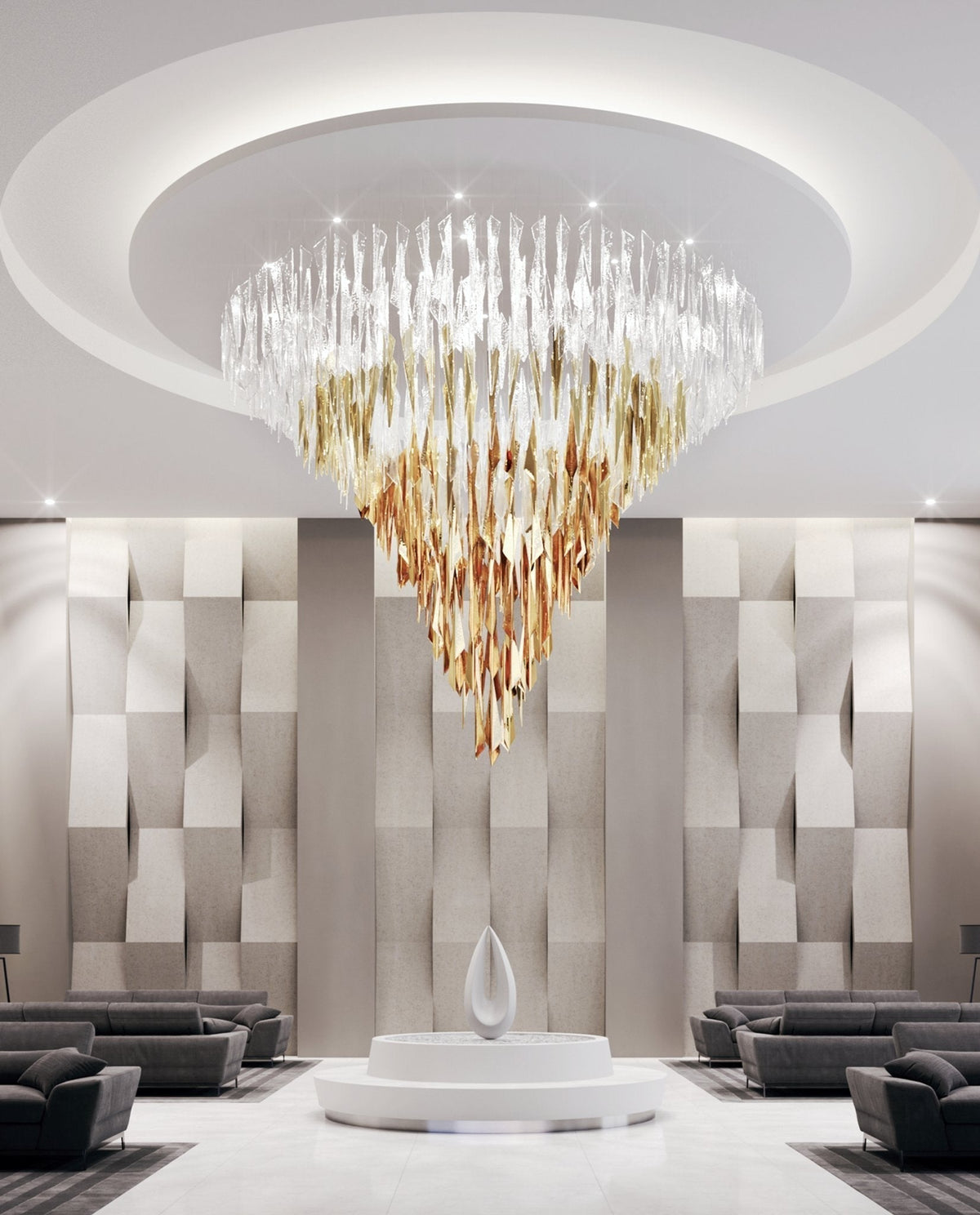 Clarene Verre Plume Forme Lustre