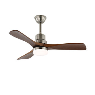 Ventilateur de plafond moderne Kaelen en bois avec lumière