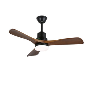 Ventilateur de plafond moderne Kaelen en bois avec lumière