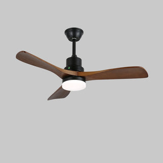 Ventilateur de plafond moderne Kaelen en bois avec lumière