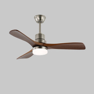 Ventilateur de plafond moderne Kaelen en bois avec lumière