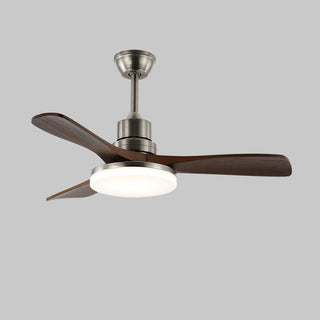 Ventilateur de plafond moderne Kaelen en bois avec lumière