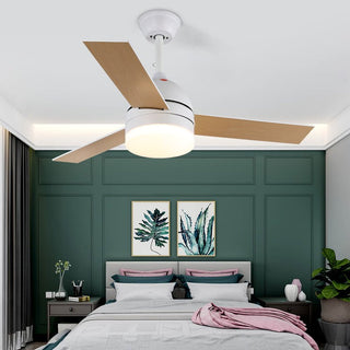 Ventilateur de plafond minimaliste Selena en bois avec lumière