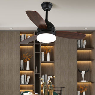 Ventilateur de plafond minimaliste Selena en bois avec lumière