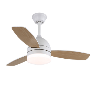 Ventilateur de plafond minimaliste Selena en bois avec lumière