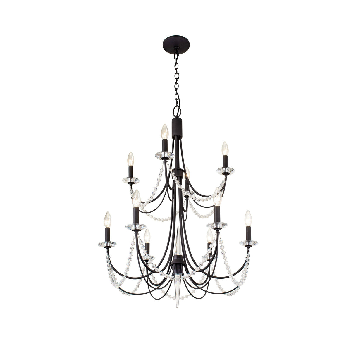 Purelux Postmodern Luxe Laiton Métal Cristal Lustre