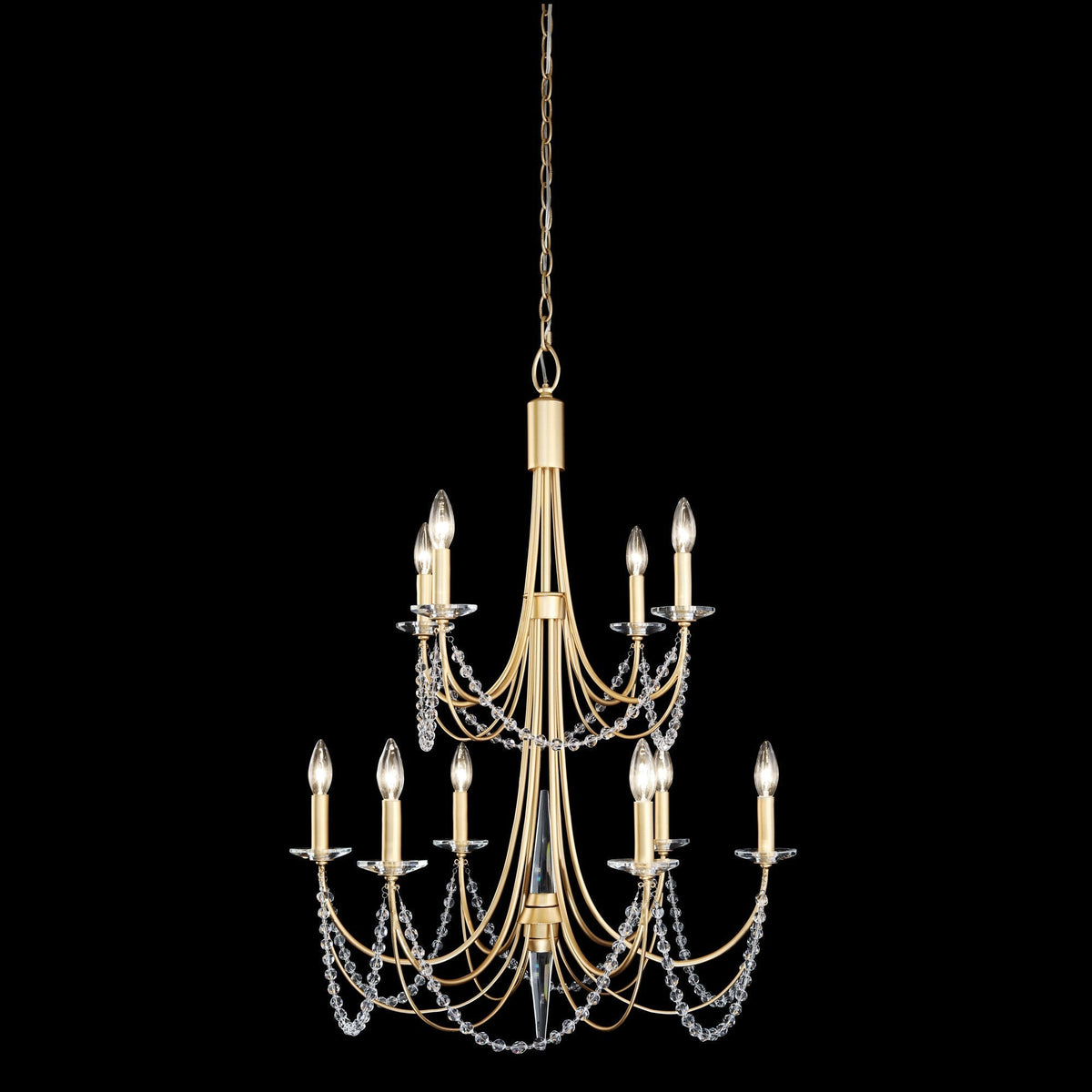 Purelux Postmodern Luxe Laiton Métal Cristal Lustre