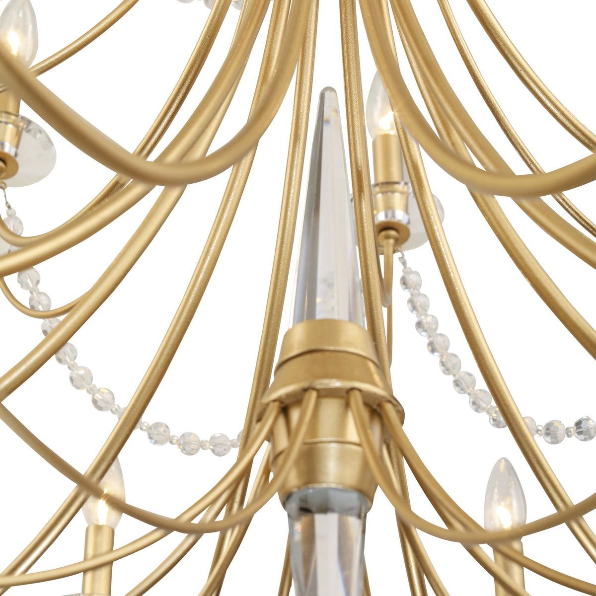 Purelux Postmodern Luxe Laiton Métal Cristal Lustre