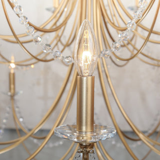 Purelux Postmodern Luxe Laiton Métal Cristal Lustre