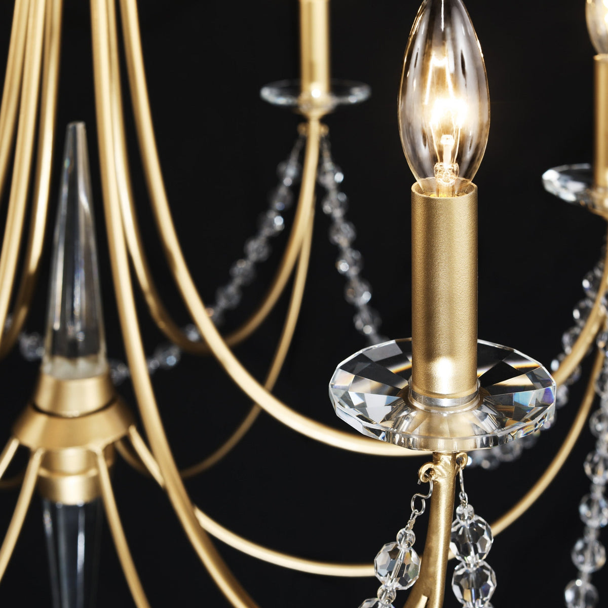 Purelux Postmodern Luxe Laiton Métal Cristal Lustre