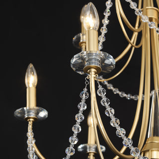 Purelux Postmodern Luxe Laiton Métal Cristal Lustre