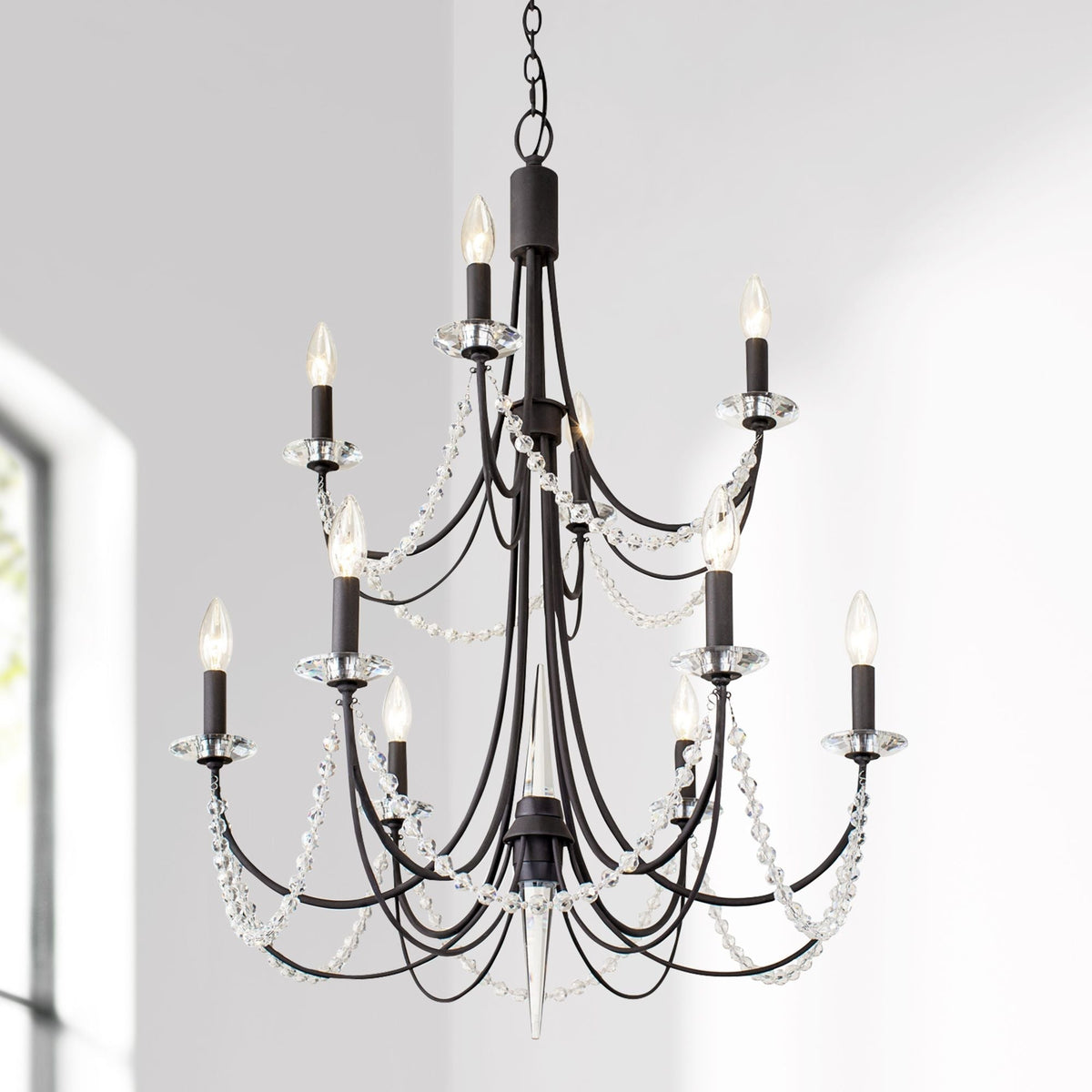 Purelux Postmodern Luxe Laiton Métal Cristal Lustre