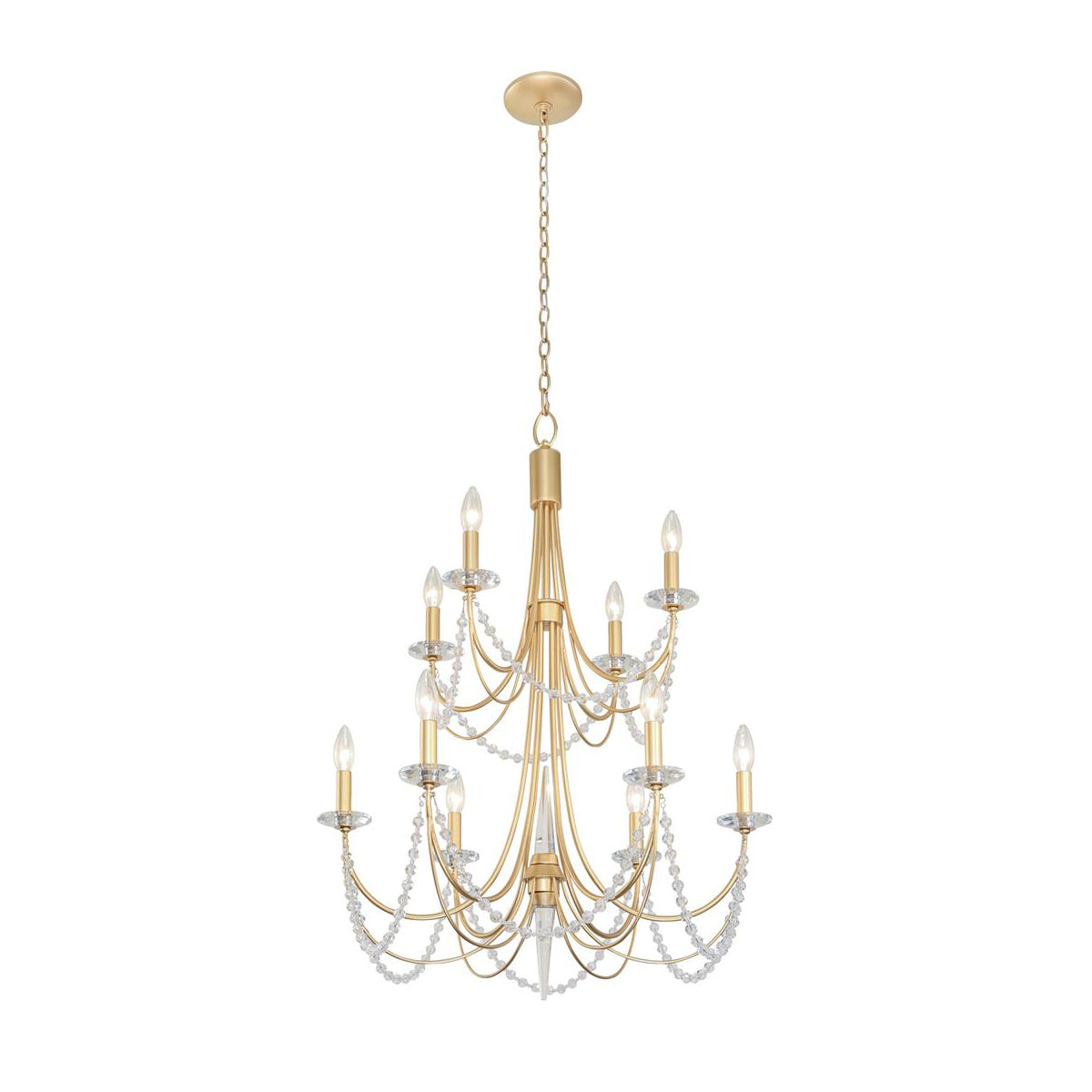 Purelux Postmodern Luxe Laiton Métal Cristal Lustre