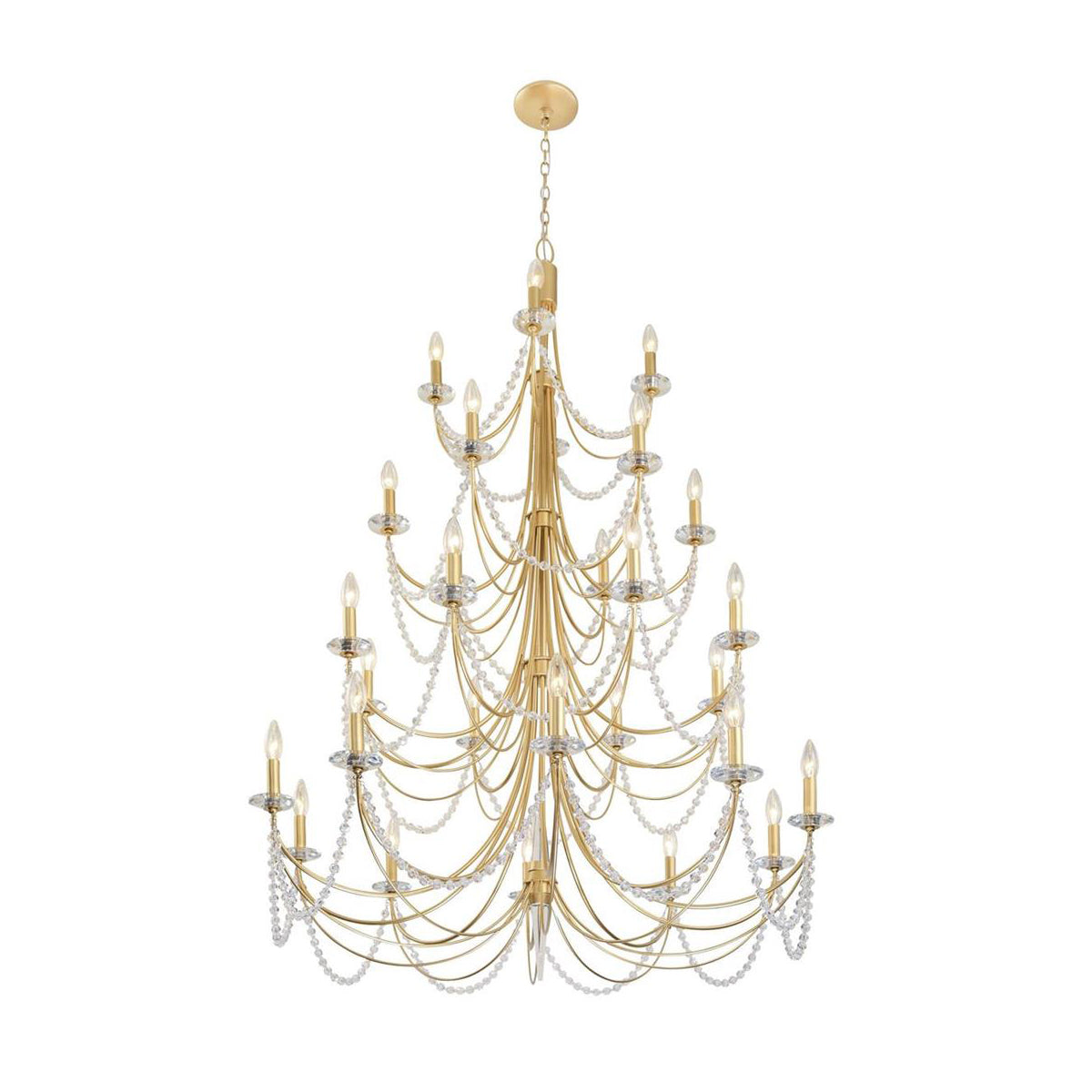 Purelux Postmodern Luxe Laiton Métal Cristal Lustre