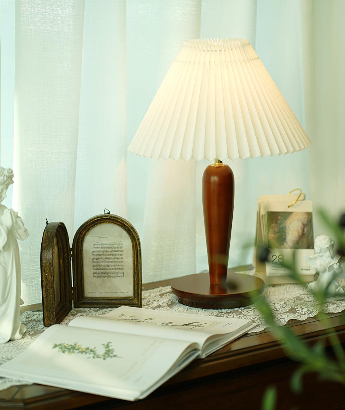 Linorelia Lampe de Table Moderne en Tissu