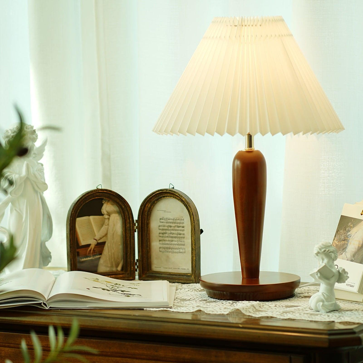 Linorelia Lampe de Table Moderne en Tissu